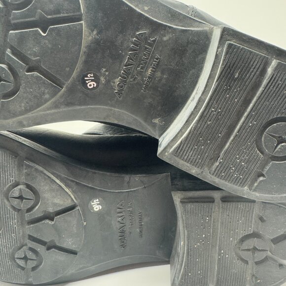 Aquatalia Black Leather Quilted Moto Boots Zippered US 9 1/2 - Picture 8 of 8